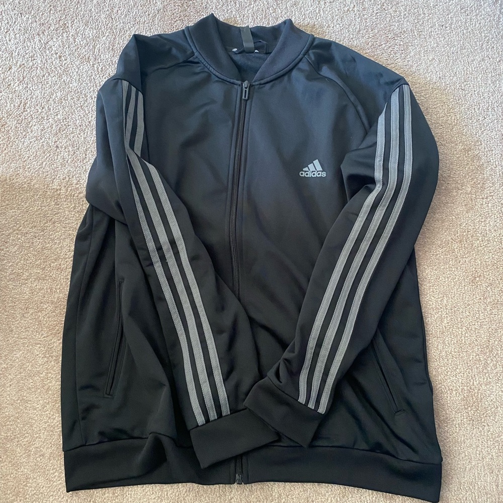 Adidas Black and Gray Track Jacket